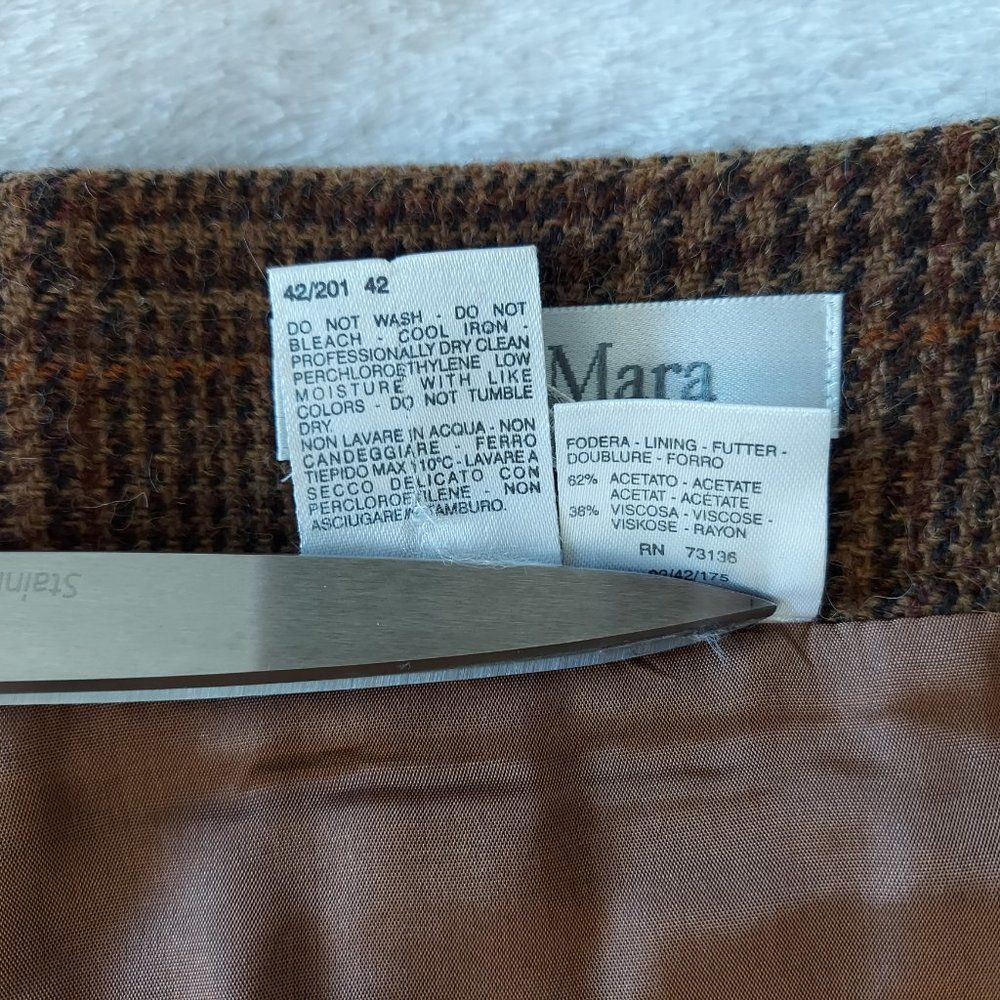 Vintage MaxMara Wool Alpaca Plaid Skirt - Picture 4 of 15